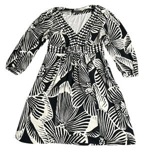 Nine West babydoll  dress,women size 10.Peasant sleeve,polka dots,floral,boho,EC